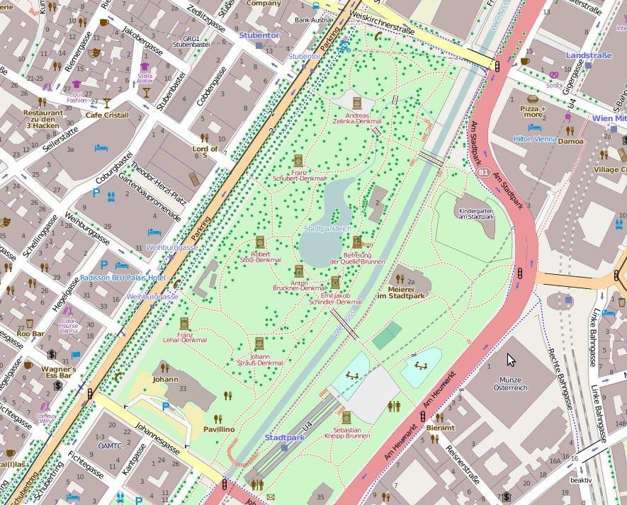 Kat jeyografik nan stadtpark Vyèn