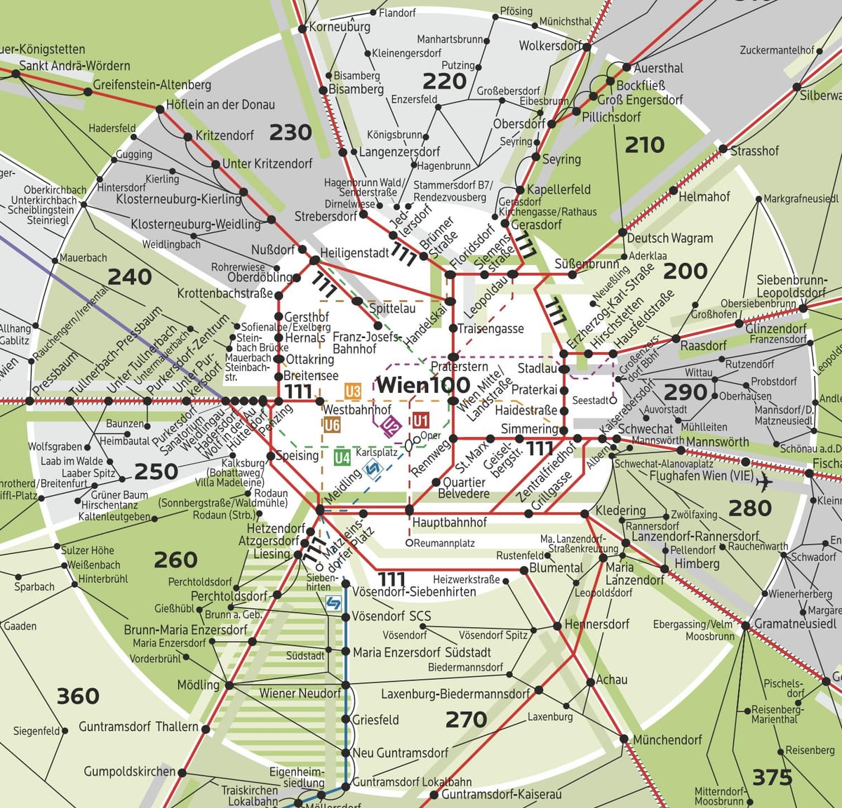 Wien zòn nan 100 kat jeyografik
